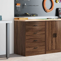 vidaXL Garage Storage Cabinet Brown Oak 60x51x85 cm Solid Wood Pine