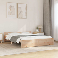 vidaXL Bed Frame without Mattress Solid Wood 140x200 cm