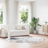 vidaXL Shaggy Rug High Pile NAVARRA Silver Grey 240x240 cm Polyester