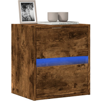 vidaXL TV Wall Cabinet with LED Lights Smoked Oak 41x31x45 cm