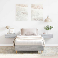 vidaXL Bed Frame No Mattress Grey Sonoma 100x200 cm Engineered Wood
