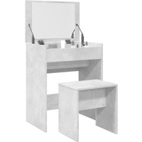 vidaXL Dressing Table and Stool Concrete Grey 60x40x113.5 cm