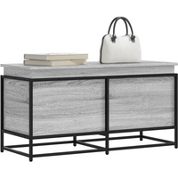 vidaXL Storage Box with Lid Grey Sonoma 100x40x51.5 cm Engineered Wood