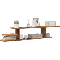 vidaXL Wall-Mounted TV Shelf Old Wood 125x18x23 cm Engineered Wood