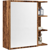 vidaXL Bathroom Mirror Cabinet Old Wood 62.5x20.5x64 cm Engineered Wood