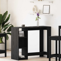 vidaXL Bar Table Black Oak 124 x 46 x 103.5 cm Engineered Wood
