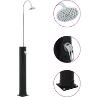 vidaXL Solar Shower Black 214 cm 20 L