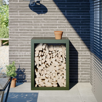 vidaXL Firewood Rack Green 60x40x80 cm Steel