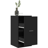 vidaXL Apothecary Cabinet Black 40x41x77.5 cm Engineered Wood