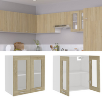 vidaXL Hanging Glass Cabinet Sonoma Oak 60x31x60 cm Engineered Wood