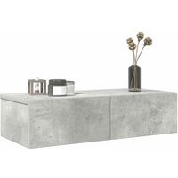 vidaXL Wall Shelf with Drawers Concrete Grey 60x26.5x15 cm Engineered Wood