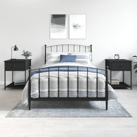 vidaXL Bedside Tables 2 pcs Black 44x45x58 cm Engineered Wood