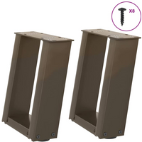 vidaXL Coffee Table Legs U-Shaped 2 pcs Natural Steel 30x(30-31) cm Steel