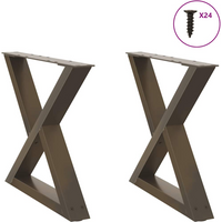 vidaXL Coffee Table Legs 2 pcs Natural Steel 50x(42-43.3) cm Steel