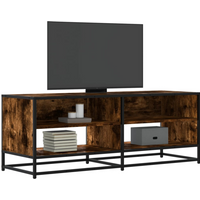 vidaXL TV Cabinet Smoked Oak 120.5x40x46 cm Engineered Wood and Metal
