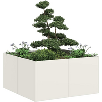 vidaXL Planter White 80x80x40 cm Cold-rolled Steel