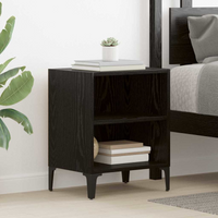 vidaXL Bedside Cabinet 2 pcs Black oak 40 x 30 x 50 cm Engineered wood