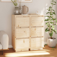 vidaXL Sideboards 2 pcs 32x34x75 cm Solid Wood Pine