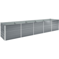 vidaXL Garden Raised Bed Galvanised Steel 400x80x45 cm Grey