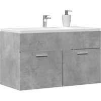 vidaXL Bathroom Sink Cabinet Concrete Grey 90x38.5x46 cm Engineered Wood