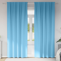 vidaXL Blackout Curtains with Rings 2 pcs Light Blue 245 x 140 cm