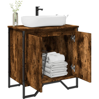 vidaXL Bathroom Sink Cabinet Smoked Oak 60x35x60 cm Engineered Wood