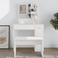 vidaXL Dressing Table with Mirror White 86.5x35x136 cm