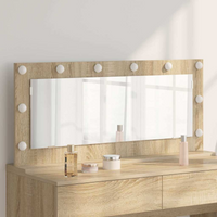 vidaXL Vanity Mirror with LED Strip Lights Sonoma Oak 100 x 45 x 18 cm