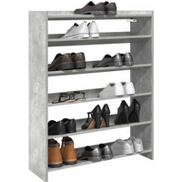 vidaXL Shoe Rack Concrete Grey 80x25x100 cm Engineered Wood