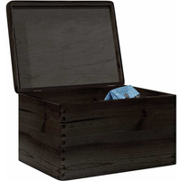 vidaXL Wooden Box with Lid Black 40x30x23 cm Solid Wood Pine