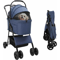 vidaXL Folding Pet Stroller Blue 81 x 47 x 99 cm 600D Oxford fabric