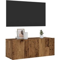 vidaXL Wall Mounted TV Cabinet Old Wood 80x30x30 cm Engineered Wood