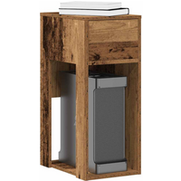 vidaXL Computer Tower Stand with Drawer Old Wood 30x44x74 cm