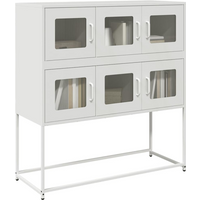 vidaXL Sideboard White 100.5x39x107 cm Cold-rolled Steel