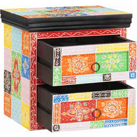 vidaXL Bedside Cabinet Multicolour 40 x 30 x 40 cm Solid Mango wood