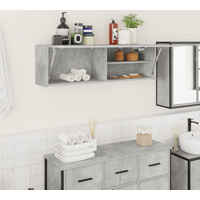 vidaXL Bathroom Wall Cabinet Concrete Grey 100x25x30 cm Engineered Wood