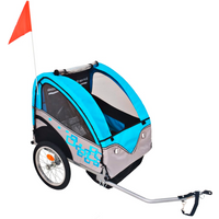 vidaXL Bike Trailer Grey and Blue 30 kg