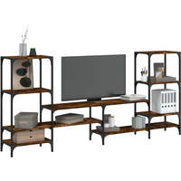 vidaXL TV Cabinet Smoked Oak 206.5x28.5x95 cm Engineered Wood