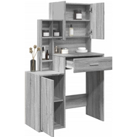 vidaXL Dressing Table with Cabinet Grey Sonoma 80x35x132 cm