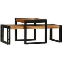 vidaXL Coffee Table 2 pcs Brown 48 x 40 x 40 cm Solid acacia wood