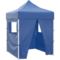 vidaXL Professional Folding Party Tent with 4 Sidewalls 2x2 m Steel Blue