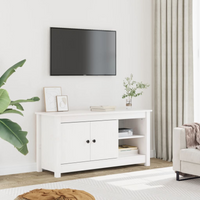 vidaXL TV Cabinet White 103x36.5x52 cm Solid Wood Pine