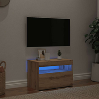 vidaXL TV Cabinet with LED Lights Artisan Oak 60x35x40 cm Engineered Wood