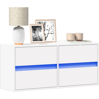 vidaXL TV Wall Cabinet with LED Lights White 100x31x45 cm