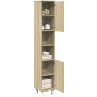 vidaXL Bathroom Cabinet Sonoma Oak 30.5x30x179 cm Engineered Wood