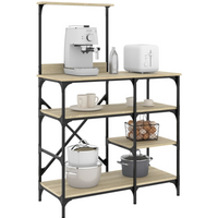 vidaXL Baker's Rack Sonoma Oak 90x40x132 cm Engineered Wood and Metal