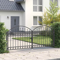 vidaXL Fence gate with Lock Grey 300 x 125 cm Steel