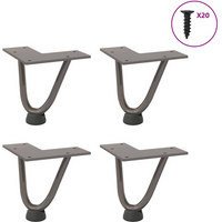vidaXL Hairpin Legs for Coffee Table 4 pcs Natural Steel 10 cm Solid Steel