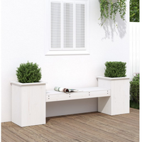 vidaXL Planter Bench White 184.5x39.5x56.5 cm Solid Wood Pine