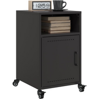 vidaXL Bedside Cabinets 2 pcs Black 36x39x59 cm Steel